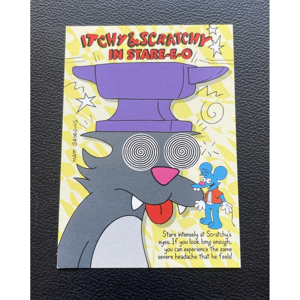 Itchy & Scratchy in Stare-E-O Simpsons Card 1994